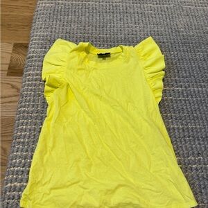 Tuckernuck Neon Yellow Ruffle Sleeve Tank Top